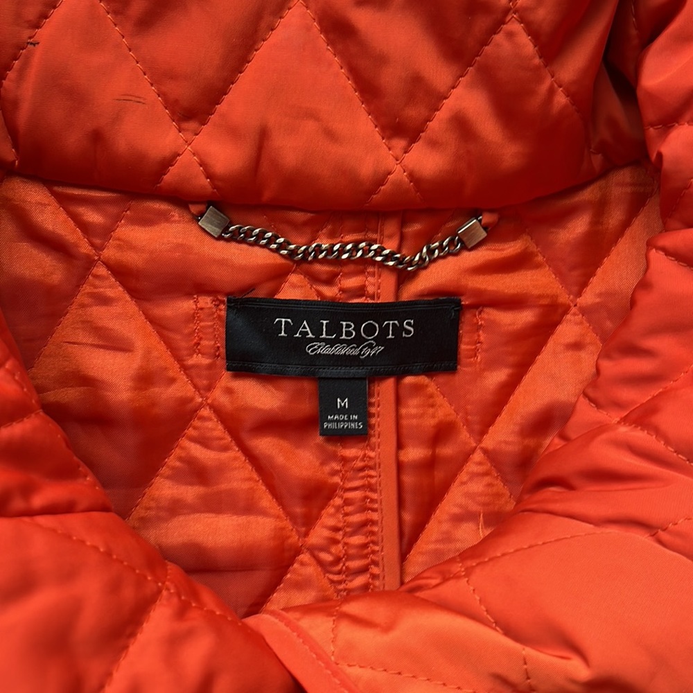 Talbots | Orange Quilted Jacket | Medium
